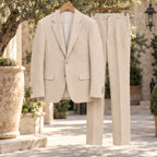 Fitzgerald Men's Smart Casual Blazer and Trouser Set - Beige - casual chic - Brondals - Image 3