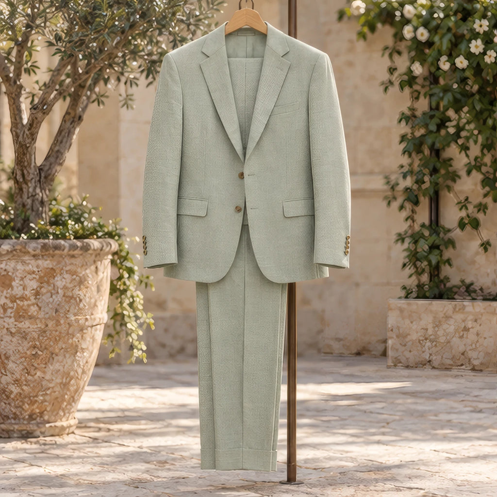 Fitzgerald Men's Smart Casual Blazer and Trouser Set - Green - casual chic - Brondals - Image 3