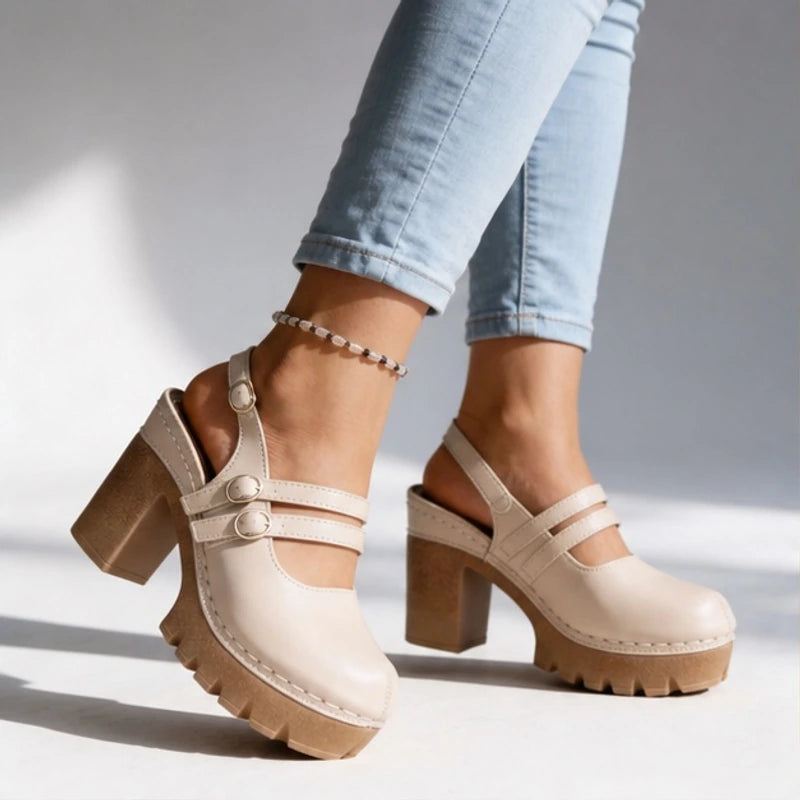 Flavia Slingback Heels - Beige - women's heels - Brondals - Image 2