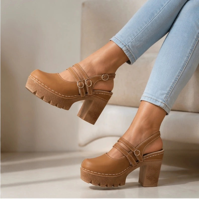 Flavia Slingback Heels - Brown - women's heels - Brondals - Image 2