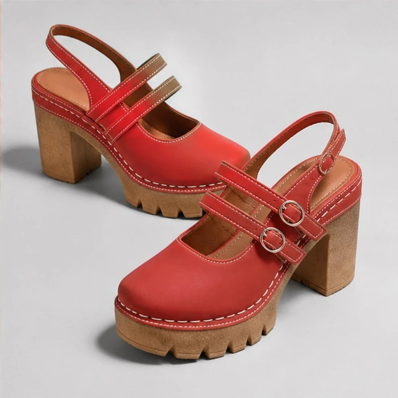 Flavia Slingback Heels - Red - Heels - Brondals - Image 1