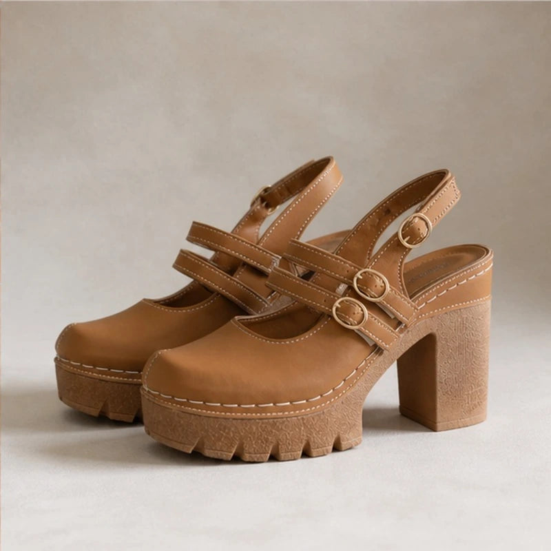 Flavia Slingback Heels - Brown - Heels - Brondals - Image 1