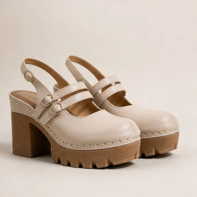 Flavia Slingback Heels - Beige - Heels - Brondals - Image 1