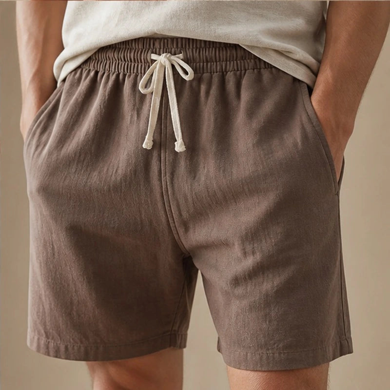 Fleming Linen Shorts - Brown - linen shorts - Brondals - Image 3