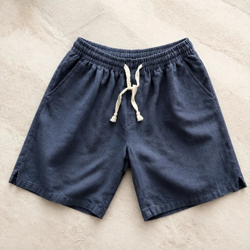 Fleming Linen Shorts - Blue - Shorts - Brondals - Image 1