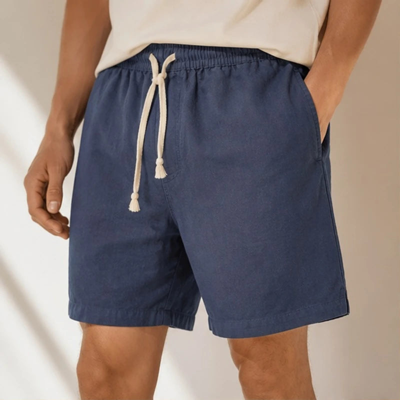 Fleming Linen Shorts - Blue - mens shorts - Brondals - Image 2