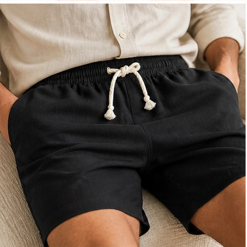 Fleming Linen Shorts - Black - linen shorts - Brondals - Image 3