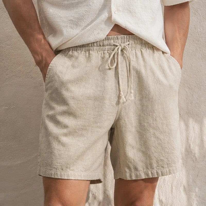 Fleming Linen Shorts - Khaki - mens shorts - Brondals - Image 2
