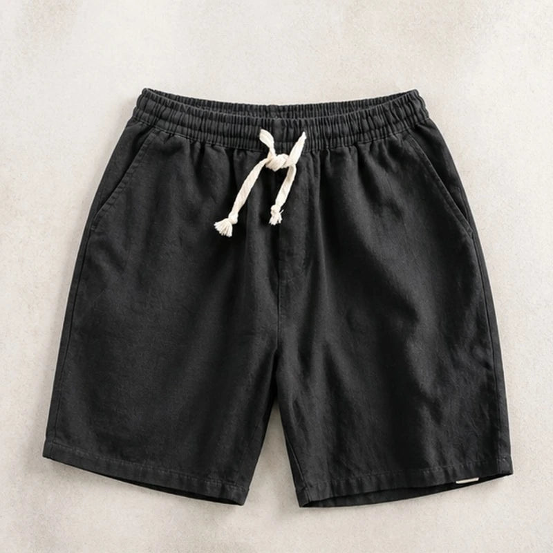 Fleming Linen Shorts - Black - Shorts - Brondals - Image 1