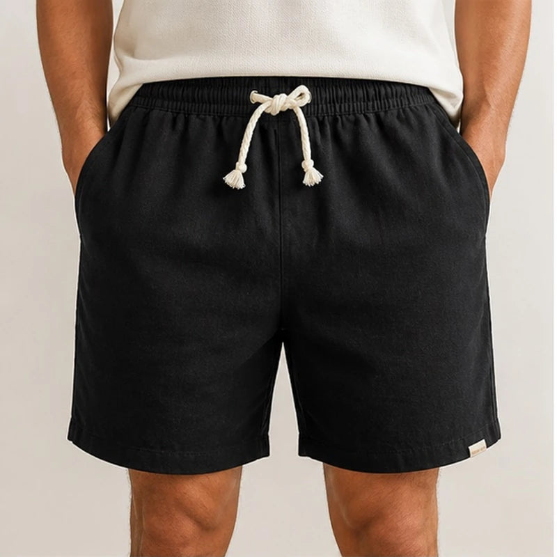 Fleming Linen Shorts - Black - mens shorts - Brondals - Image 2