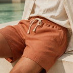 Fleming Linen Shorts - Mute Brown - mens shorts - Brondals - Image 2