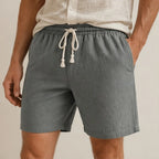 Fleming Linen Shorts - Slate - mens shorts - Brondals - Image 2