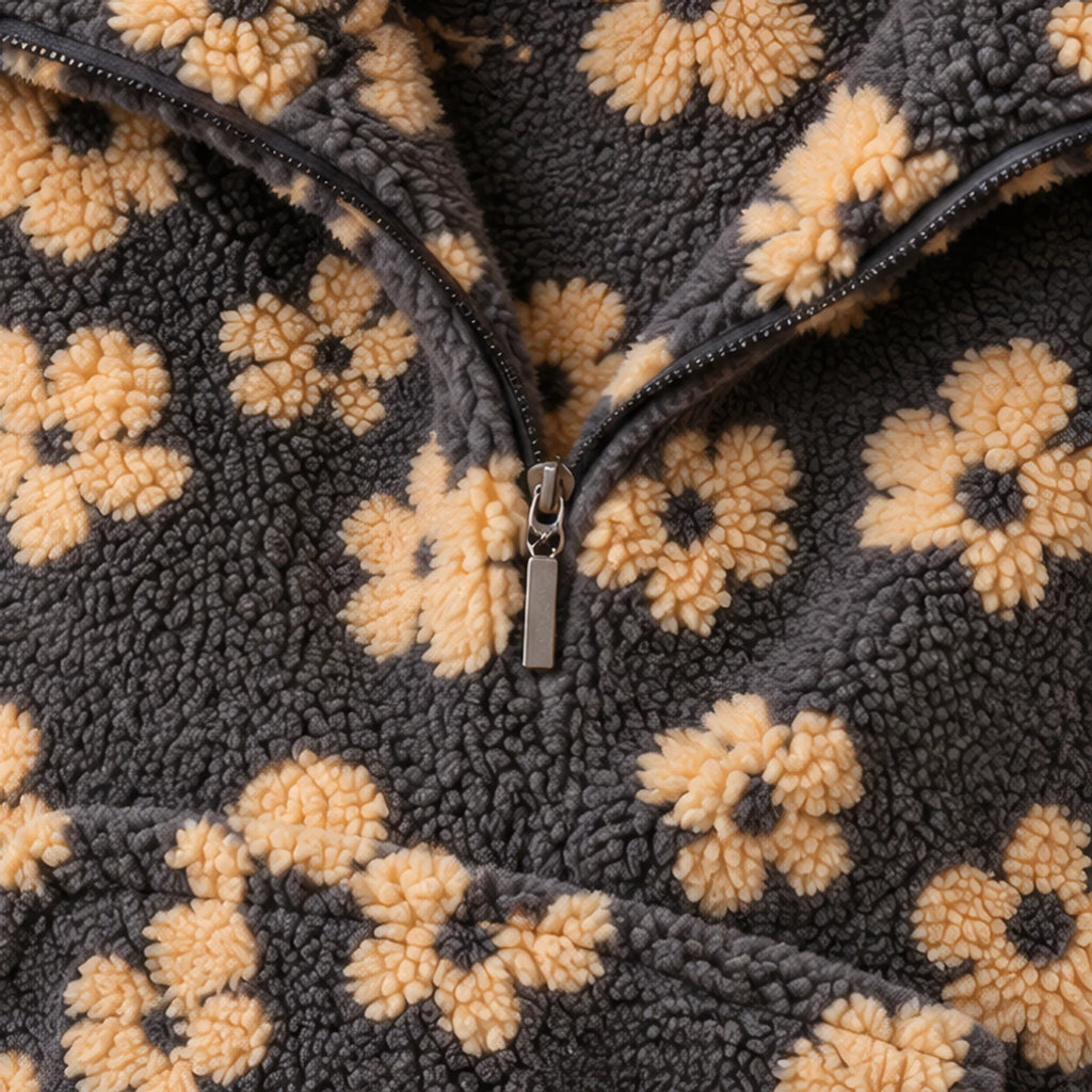 Florentina Women's Floral Sherpa Pullover - Yellow - women's clothing - Brondals - Image 4