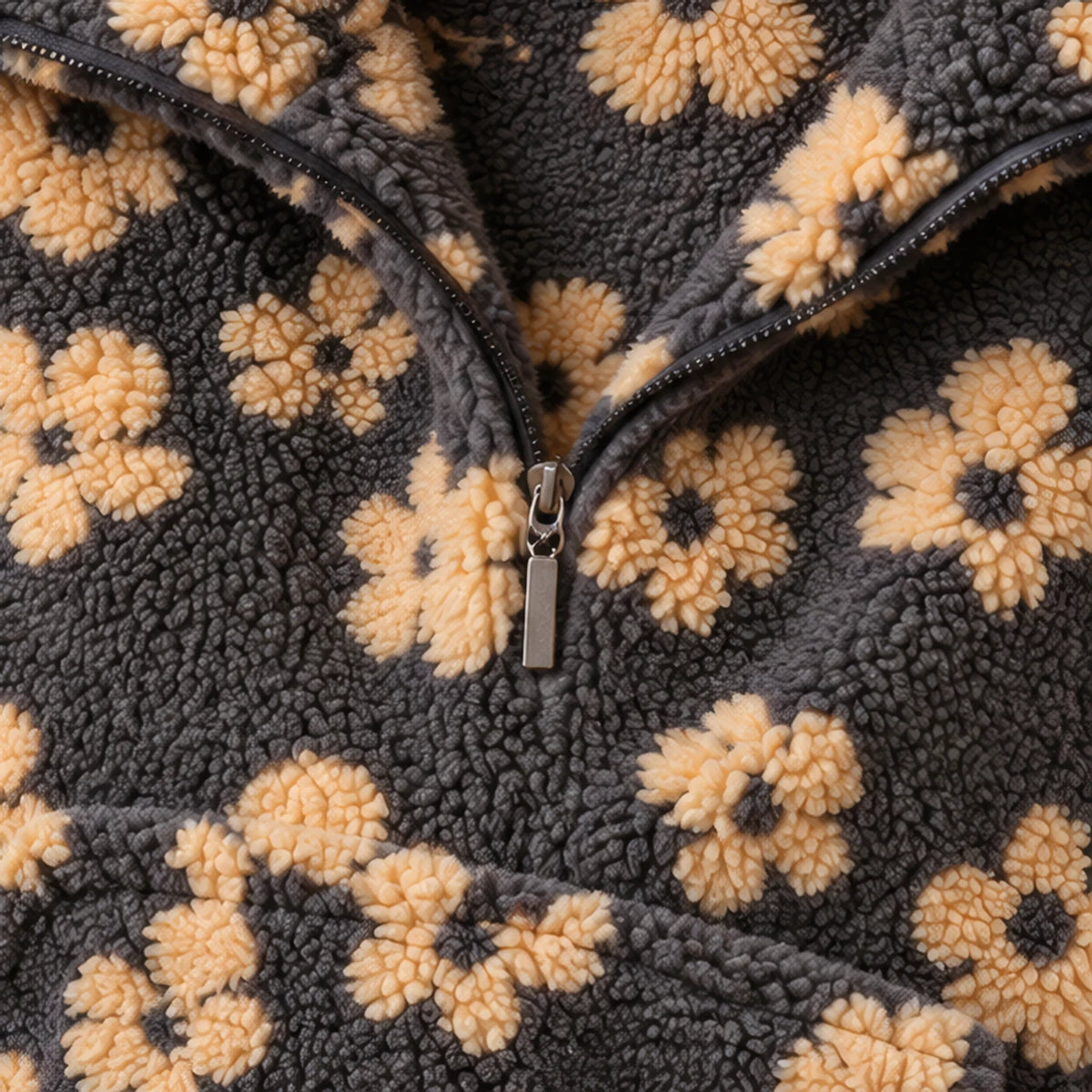 Florentina Women's Floral Sherpa Pullover - Yellow - women's clothing - Brondals - Image 4