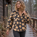 Florentina Women's Floral Sherpa Pullover - Yellow - Clothing > Tops > Fleece Pullovers - Brondals - Image 2