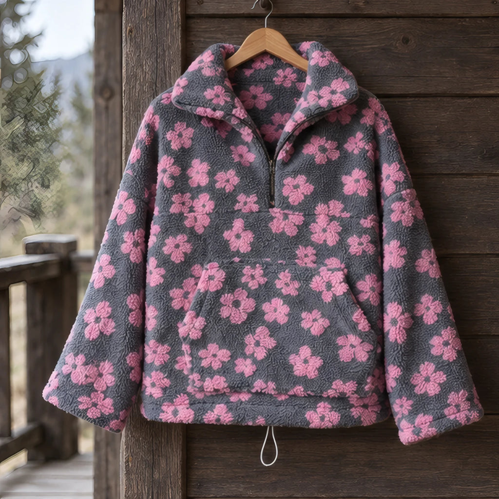 Florentina Women's Floral Sherpa Pullover - Pink - female - Brondals - Image 3
