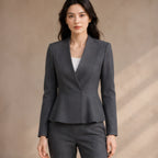 Galina Peplum Blazer - Gray - Women's Clothing > Blazers > Peplum Blazers - Brondals - Image 1