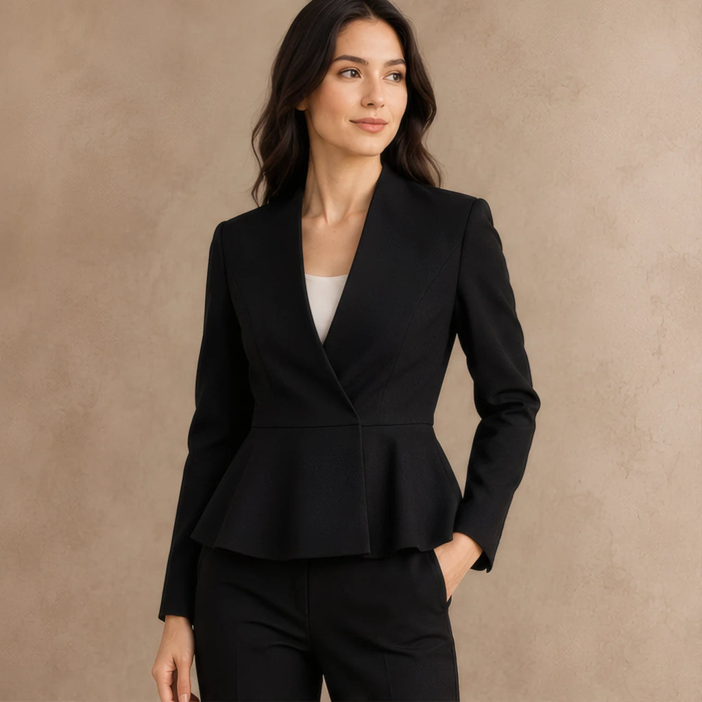 Galina Peplum Blazer - Black - Women's Clothing > Blazers > Peplum Blazers - Brondals - Image 1