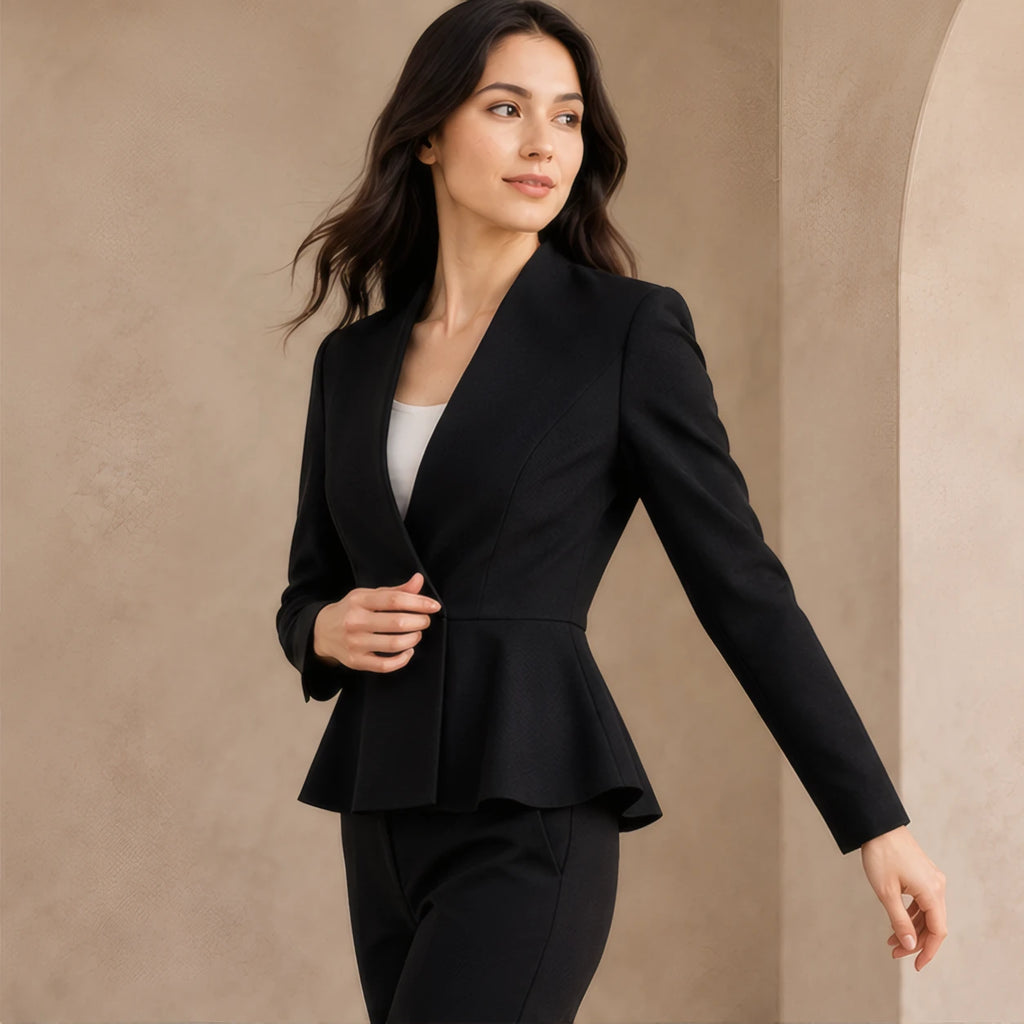 Galina Peplum Blazer - Black - Catalog Group: Clothing - Brondals - Image 2