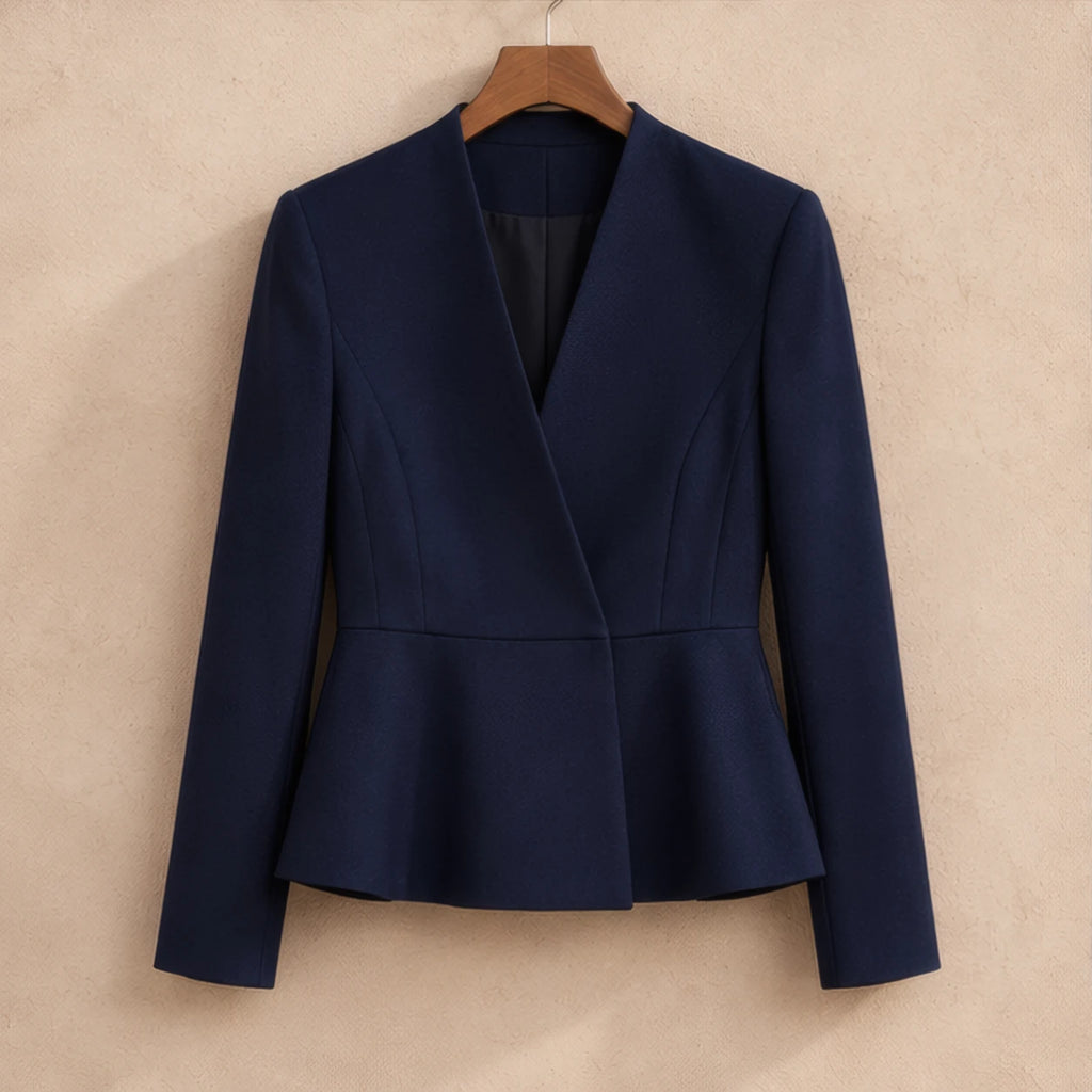 Galina Peplum Blazer - Navy Blue - Department: Women - Brondals - Image 3