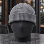 Gareth Stretch Knit Ribbed Beanie - Gray - beanie - Brondals - Image 3