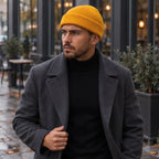 Gareth Stretch Knit Ribbed Beanie - Yellow - Accessory - Brondals - Image 2