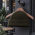 Gareth Stretch Knit Ribbed Beanie - Army green - beanie - Brondals - Image 3