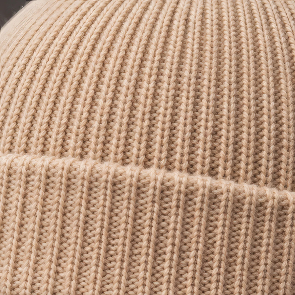 Gareth Stretch Knit Ribbed Beanie - Beige - color_gallery - Brondals - Image 4