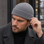 Gareth Stretch Knit Ribbed Beanie - Gray - Accessory - Brondals - Image 2