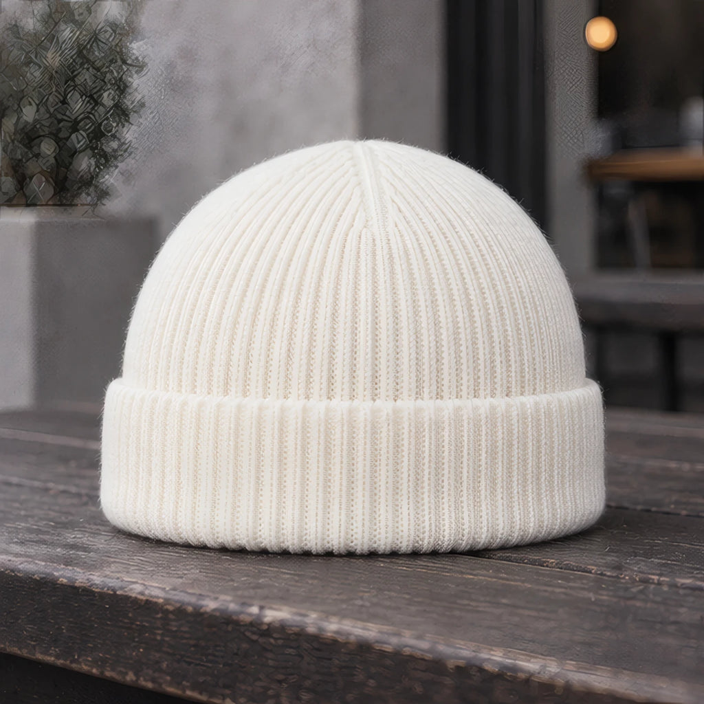 Gareth Stretch Knit Ribbed Beanie - White - beanie - Brondals - Image 3