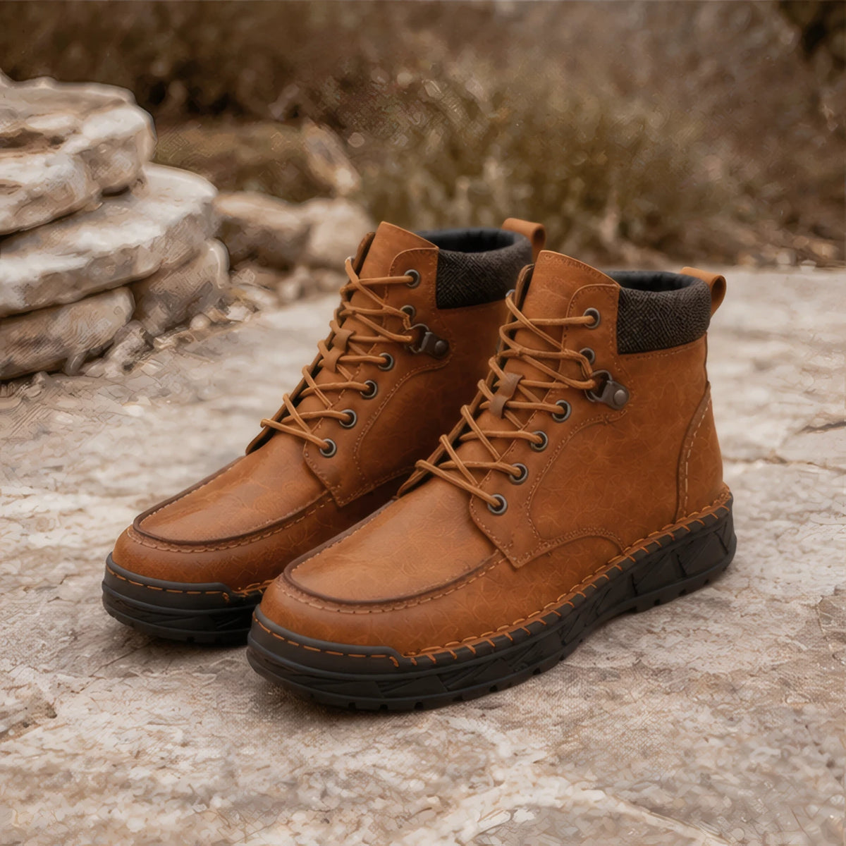 Garrett Men's Moc-Toe Boots - Saddle Tan - Department: Men - Brondals - Image 3