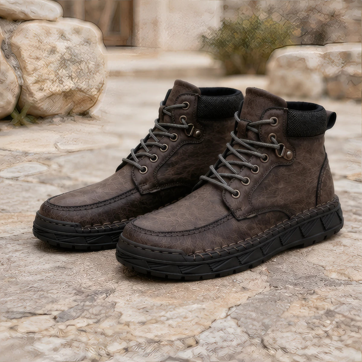 Garrett Men's Moc-Toe Boots - Charcoal Brown - Department: Men - Brondals - Image 3