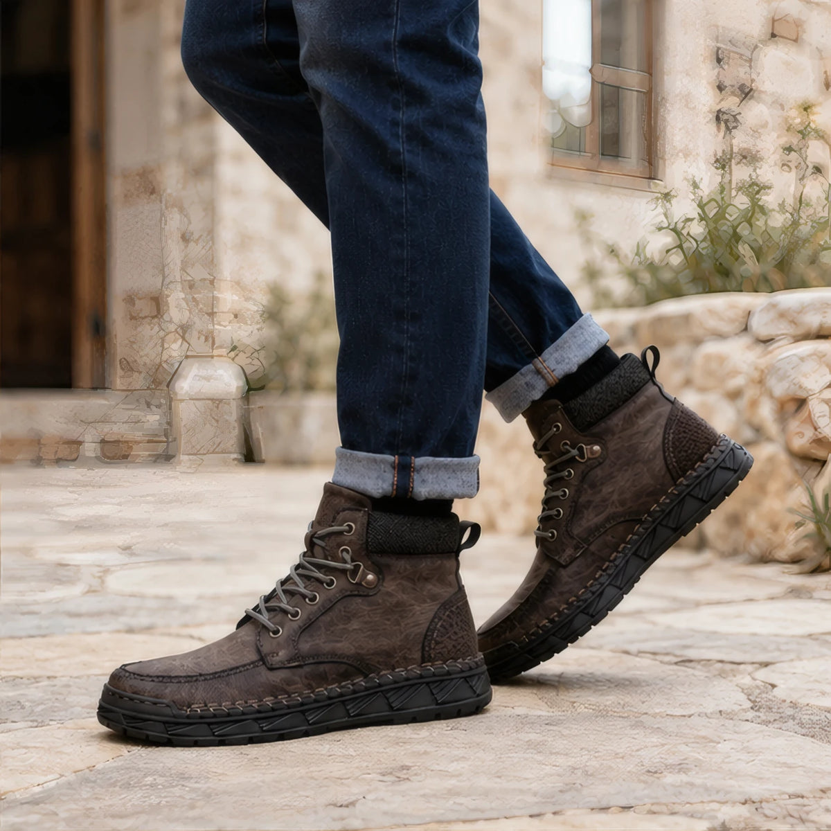 Garrett Men's Moc-Toe Boots - Charcoal Brown - Catalog Group: Footwear - Brondals - Image 2