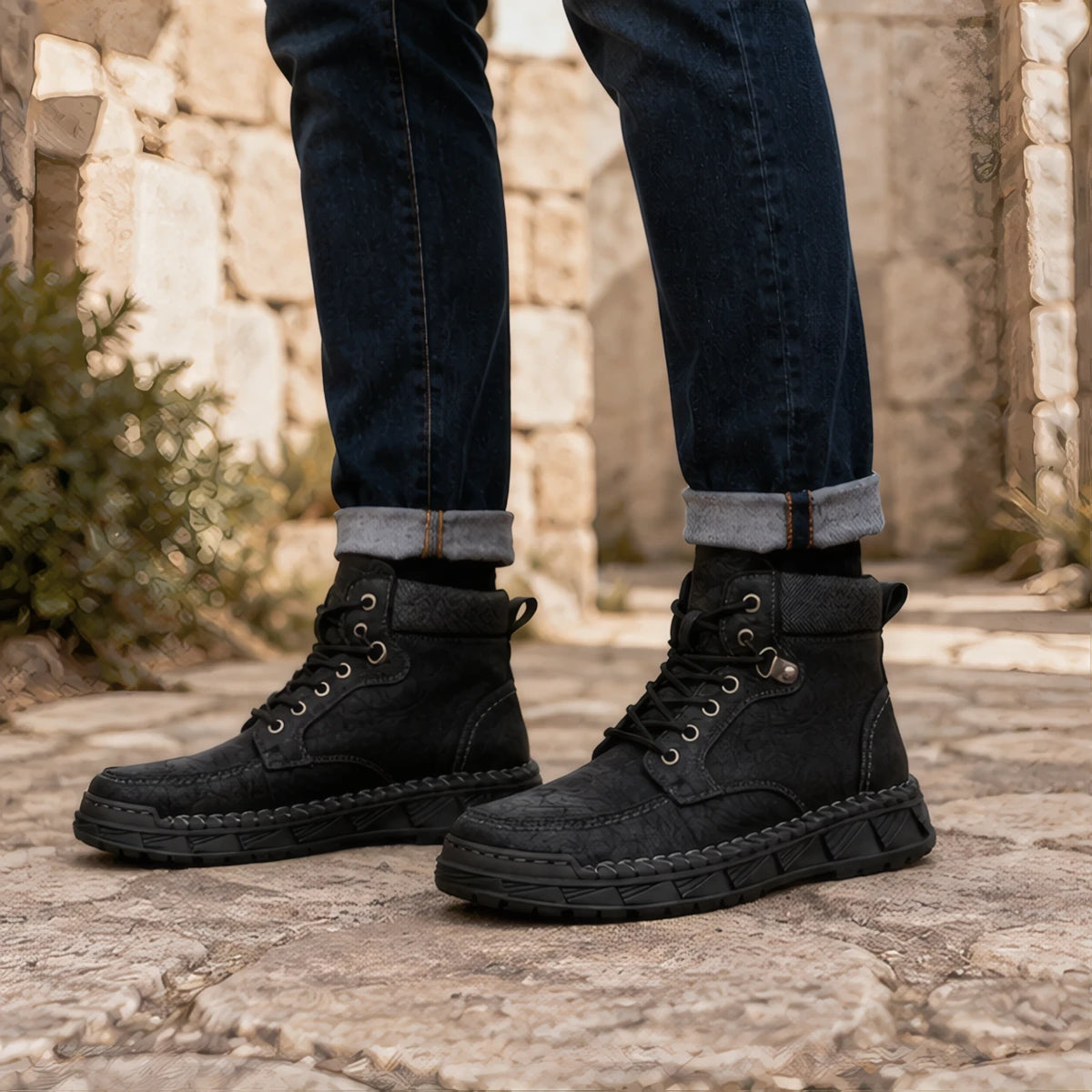 Garrett Men's Moc-Toe Boots - True Black - Men's Footwear > Boots > Moc-Toe Boots - Brondals - Image 1