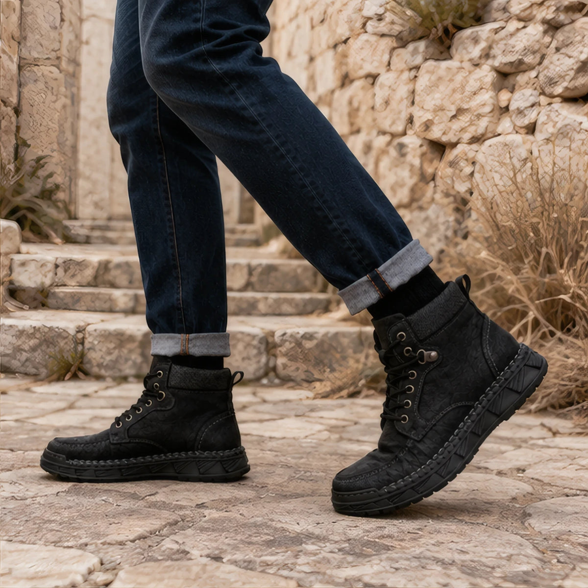 Garrett Men's Moc-Toe Boots - True Black - Catalog Group: Footwear - Brondals - Image 2