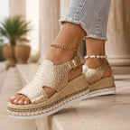 Gilda Metallic Cushioned Wedge Sandals - Gold - Shoes - Brondals - Image 2