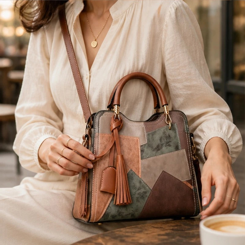 Gisela Panelled Structured Top-Handle Handbag - Thistle - female - Brondals - Image 3