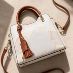 Gisela Panelled Structured Top-Handle Handbag - Bone - Women's Accessories > Structured Top-Handle Handbags - Brondals - Image 1