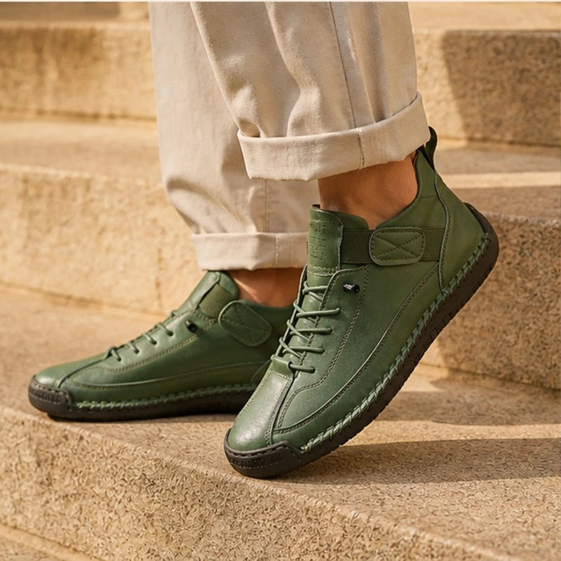 Graham Leather Sneakers - Green - leather sneakers - Brondals - Image 3