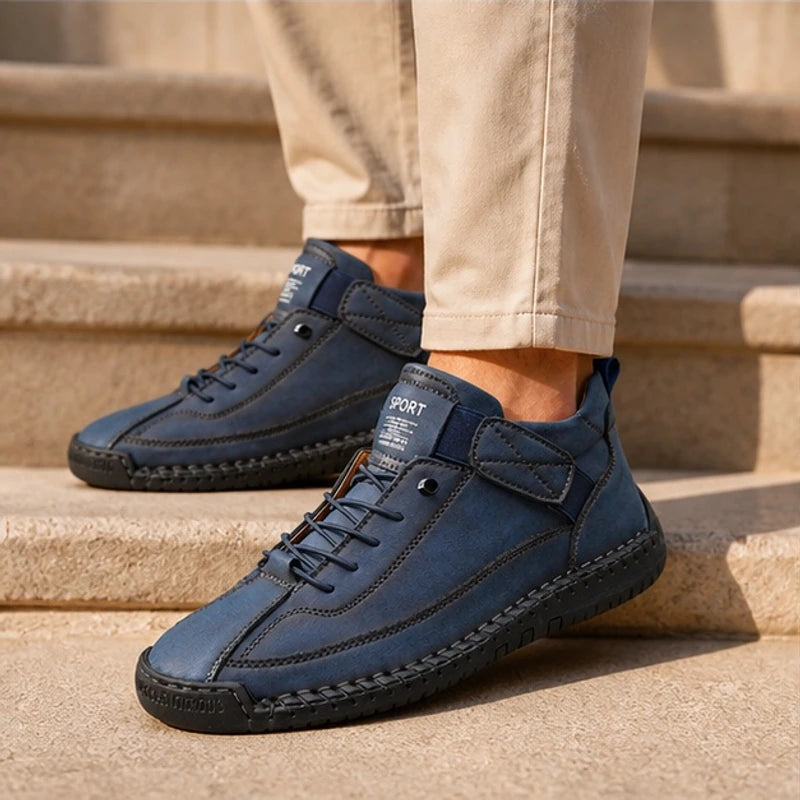 Graham Leather Sneakers - Blue - leather sneakers - Brondals - Image 3