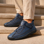 Graham Leather Sneakers - Blue - leather sneakers - Brondals - Image 3