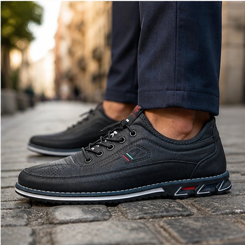Griffin Leather Sneakers - Black - orthopedic sole - Brondals - Image 4