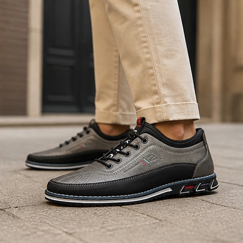 Griffin Leather Sneakers - Gray - orthopedic sole - Brondals - Image 4