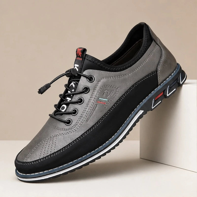 Griffin Leather Sneakers - Gray - Sneakers - Brondals - Image 1