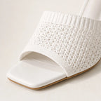 Gwendolyn Soft Knit Platform Sandals - White - women's sandals - Brondals - Image 2