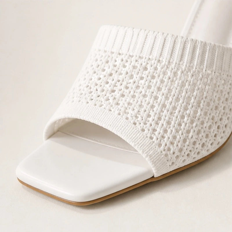 Gwendolyn Soft Knit Platform Sandals - White - women's sandals - Brondals - Image 2