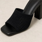 Gwendolyn Soft Knit Platform Sandals - Black - women's sandals - Brondals - Image 2