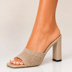 Gwendolyn Soft Knit Platform Sandals - Beige - platform sandals - Brondals - Image 3