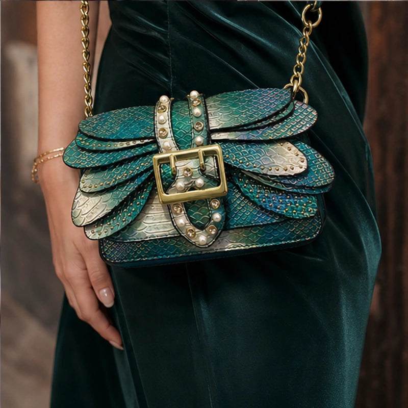 Aeshna Leather Crossbody Bag - Green - women's bag - Brondals - Image 7