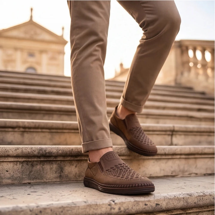 Brunwick Genuine Leather Loafers - Brown - perforated loafers - Brondals - Image 7